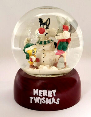 Rare VTG Bugs Tweety Sylvester 'Merry Twismas" Snow Globe Christmas Looney Tunes